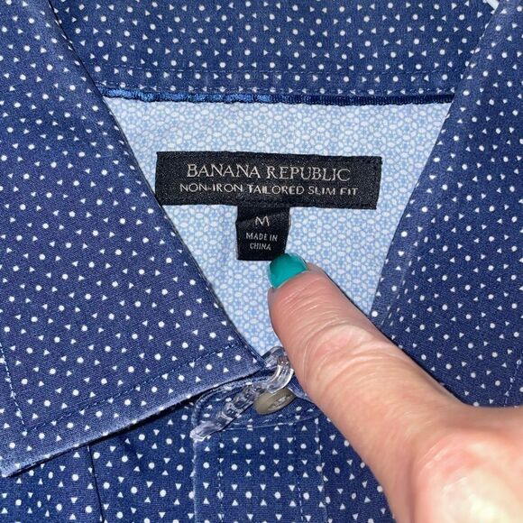 Banana Republic Men’s Non-Iron Tailored Slim Fit Dress Shirt Size M 15-15 1/2 - Picture 4 of 8